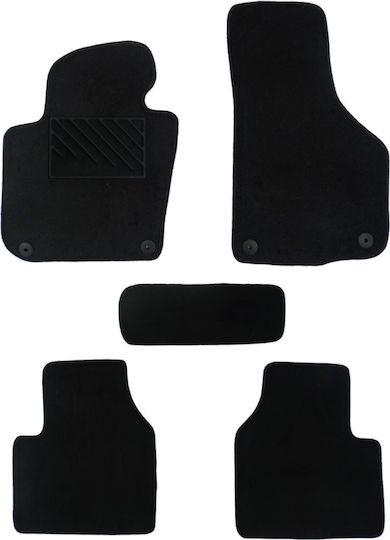 Teppichmatten mittlerer Qualität Schwarz kompatibel mit Skoda Superb Modell 2008-2015 5 Stück