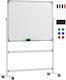 HomCom Magnetic Tablă marker Tablă de seminar cu un trepied 127x50cm