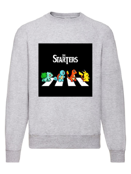 Fruit of the Loom Sweater Pokemon The Starters Pikachu No23 Sweatshirt Pokemon Gray