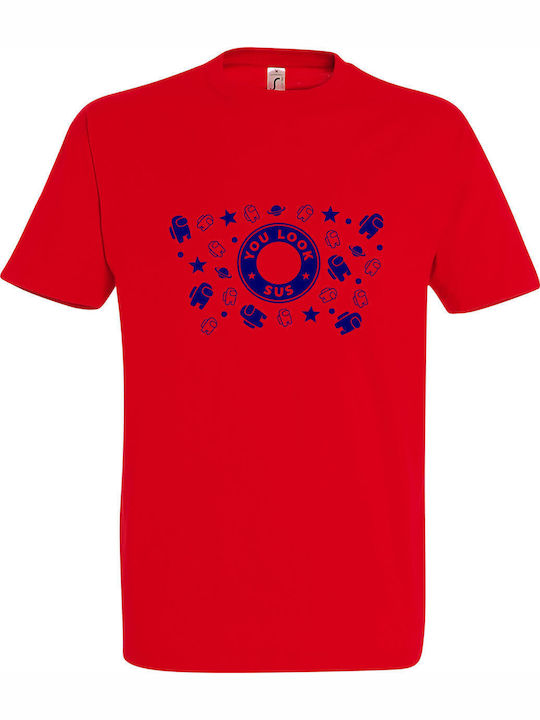 kirikoko You Look Sus, Among Us T-shirt Among Us Βαμβακερό kirikoko You Look Sus, Among Us T-shirt Among Us Βαμβακερό