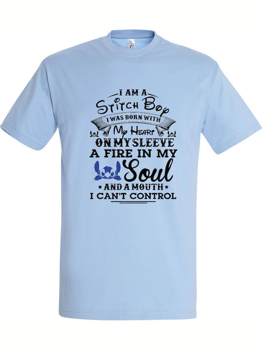 T-shirt Unisex " I Am A Stitch Boy " Sky Blue