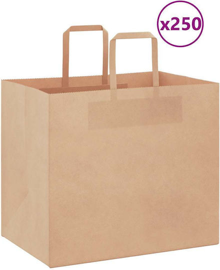 vidaXL Paper Bag for Gift Brown 32x28x22cm. 250pcs