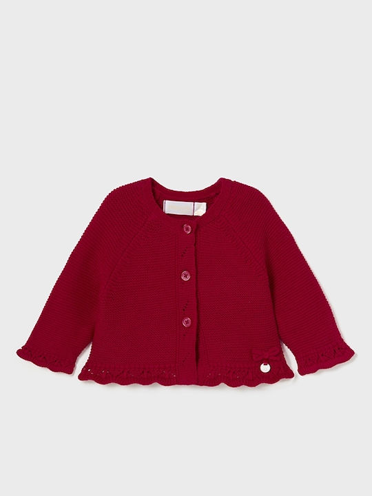 Kids Cardigan Cotton Red