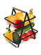 Ruhhy Fruit Bowl Metallic 2 Levels Black 30x27x17.5cm