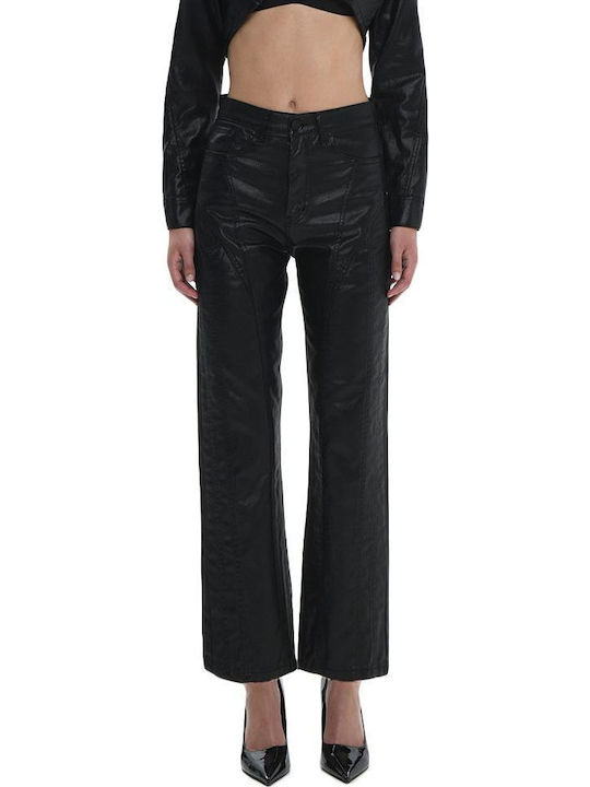 Women's Jean Trousers in Straight Line Black