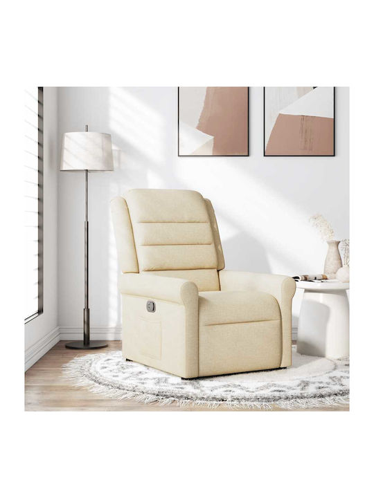 Relax Armchair with Footstool Cream 73x91.5x102.5cm