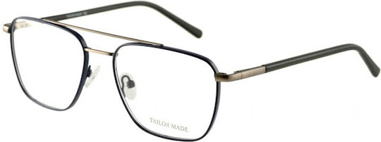 Tailor Made Men's Metal Prescription Eyeglass Frame Blue TM15202-C4