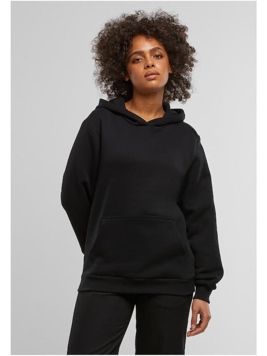 Urban Classics Γυναικείο Φούτερ με Κουκούλα Black
