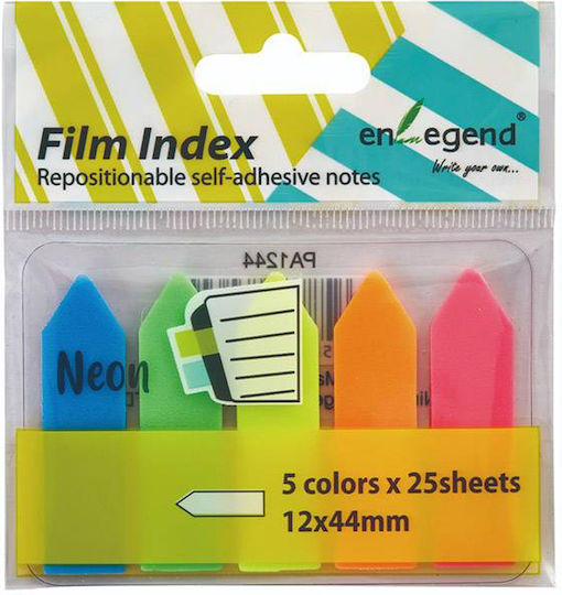 Enlegend Σελιδοδείκτες Βέλος Φωσφορούχοι 5χ12χ44mm 125φύλλα Pa1244