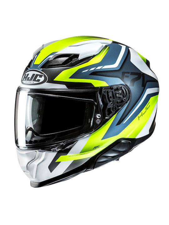 HJC F71 FES MC3HSF Fluo Tortoise Motorcycle Helmet Full Face ECE 22.06 with Sunvisor
