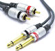 RCA Cablu 2x 6,3 mm de sex masculin - 2x RCA de sex masculin 1m