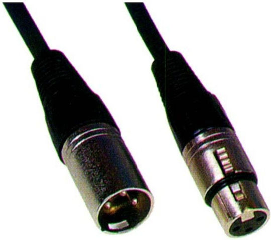 Tele Cable XLR male - XLR female Μαύρο 1.5m CR-675/145/1.5M