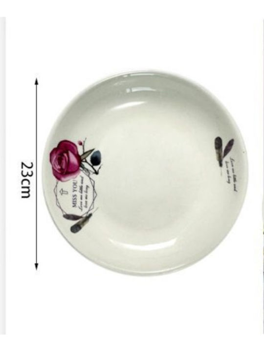 SDS Plate Shallow Ceramic White