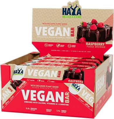 Haya Labs Vegan Bar Riegel Protein mit Geschmack Latte Macchiato With Biscotti 12x40gr