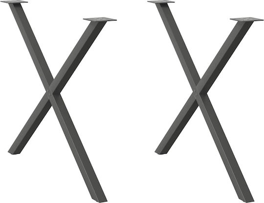 vidaXL Metallic Furniture Leg 2 Pieces Suitable for Table / Coffee Table / Office 90x72cm Anthracite