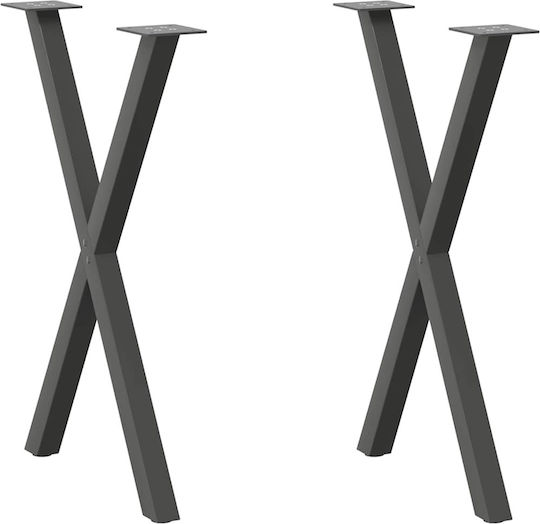 vidaXL Металик Крак На Мебел 2 Бройки Подходящ За Маса / Малка Маса / Офис 60x72см Антрацит