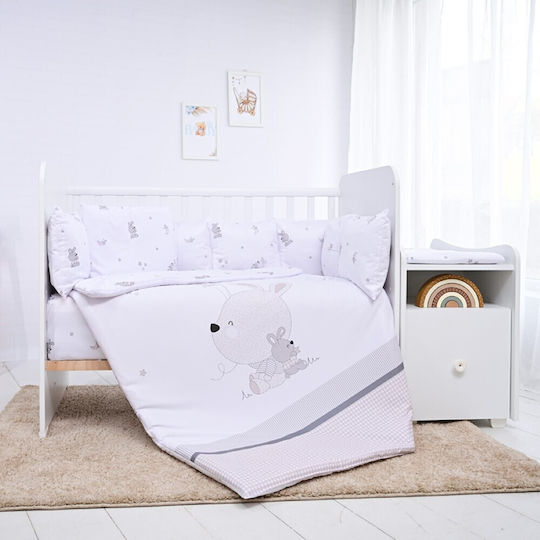 Lorelli Baby Crib Bedding Set Ranforce 8pcs Grey