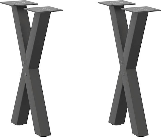 vidaXL Metallisches Möbelbein 2Stücke Für Tisch / Beistelltisch / Büro 28x42cm Anthrazit