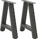 vidaXL Metal Furniture Leg 2 Pieces Suitable for Table / Coffee Table 38x42cm Anthracite