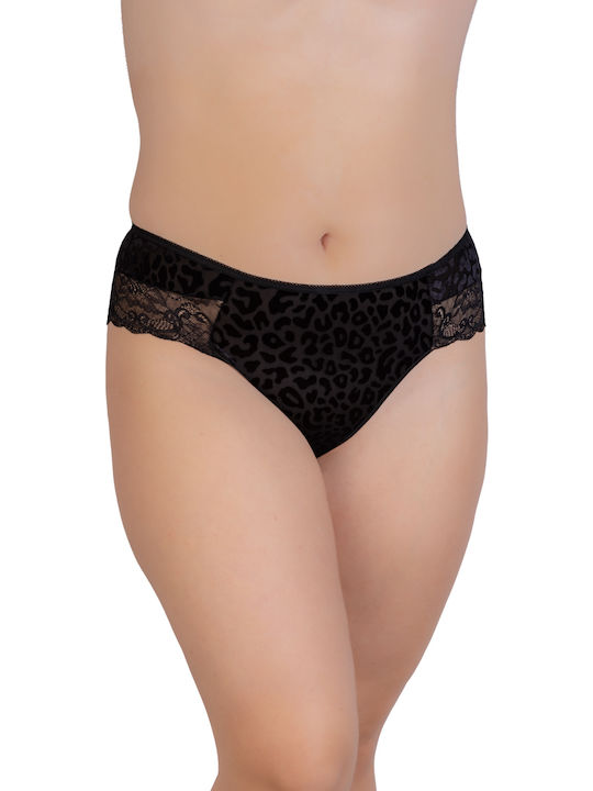 Hochtailliert Damen Brasilien mit Spitze Black