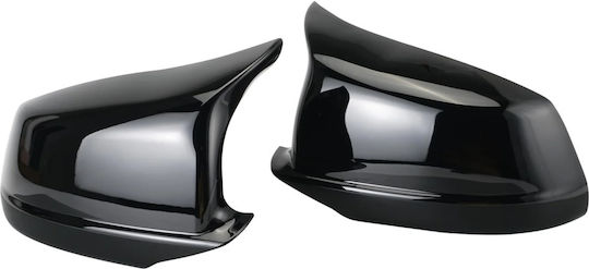 Mirror Caps Compatible Bmw 5 Series F10 2010-2013 6 Series 2009-2013 Glossy Black M Design Clip-on Attachment