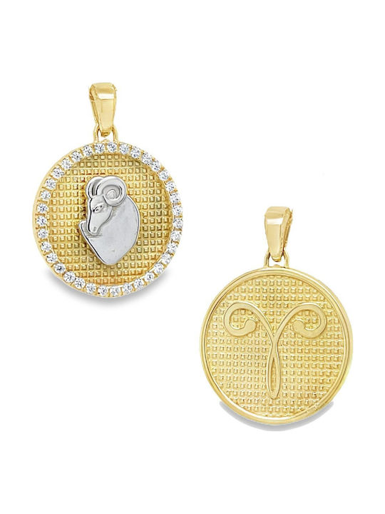 Xryseio Kremling Tierkreiszeichen Widder aus 14K Gold mit Zirkon