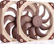 Noctua NF-A14x25 G2 PWM Sx2-PP Case Fan 140mm (1500rpm / 91.5cfm) Without LED Lighting And 4-Pin Connection 2pcs Brown