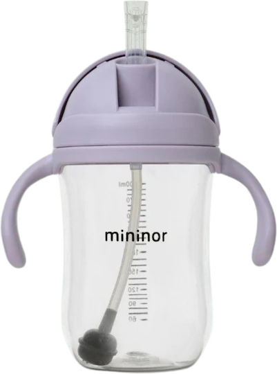 Mininor Educational Sippy Cup Silicone with Handles Lilac for 6m+m+ 330ml