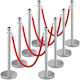 Set 8 Barrier Posts Red Velvet Rope 1.5 M Stain...