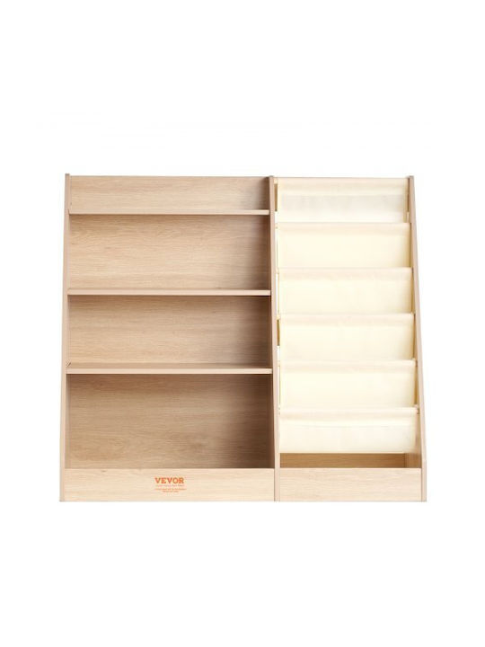 Kids Wooden Bookcase Brown 80x40x89cm