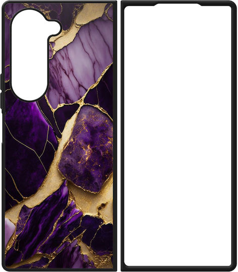 Мраморен черно-лилав Samsung Galaxy Z Fold 4