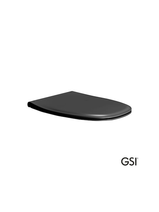GSI Капак за тоалетна Slim Софт Клоуз Пластмаса Черен