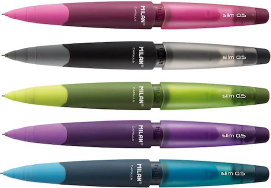Milan Capsule Slim Μηχανικό Μολύβι 0.5mm με Γόμα 1τμχ Πράσινο