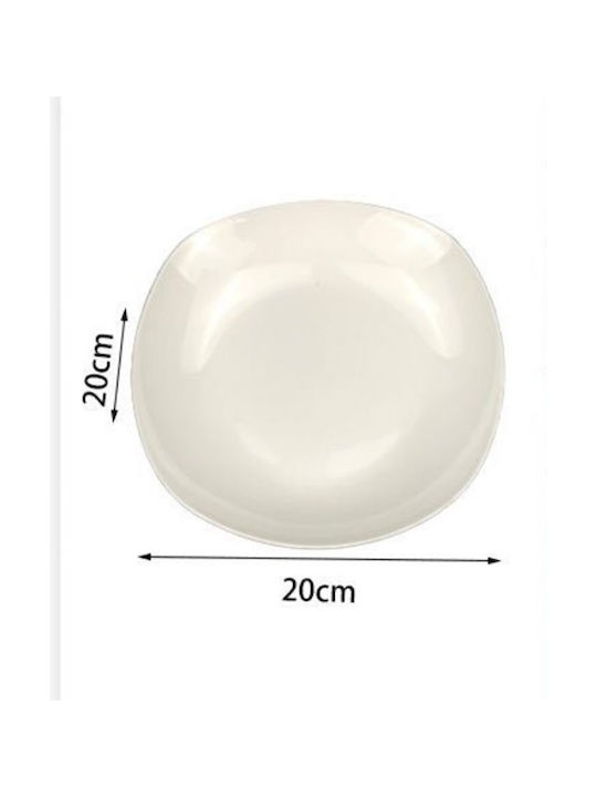 SDS Plate Shallow Ceramic White