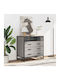 Wooden & Metallic Chest of Drawers Grey Sonoma 70x41x70cm
