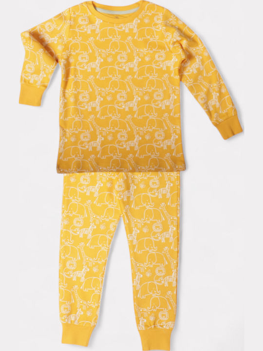 Biorganic Kids' Pajamas Winter Cotton Yellow