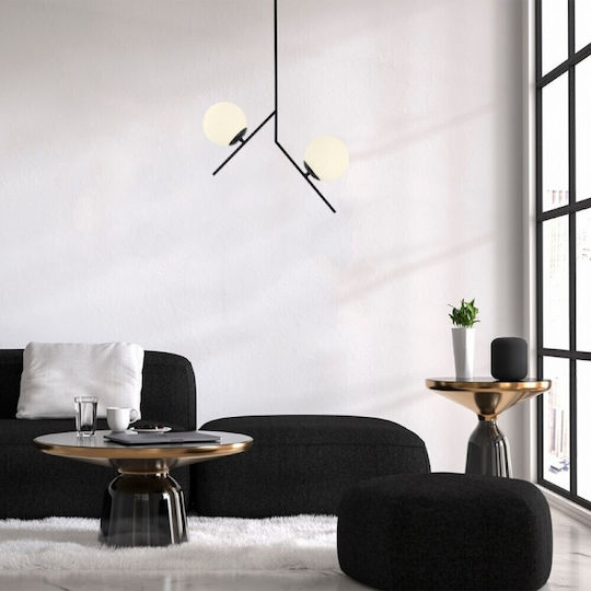 Opviq Dolunay Hängelampe Schwarz mit Fassung E27 43x15x74cm.