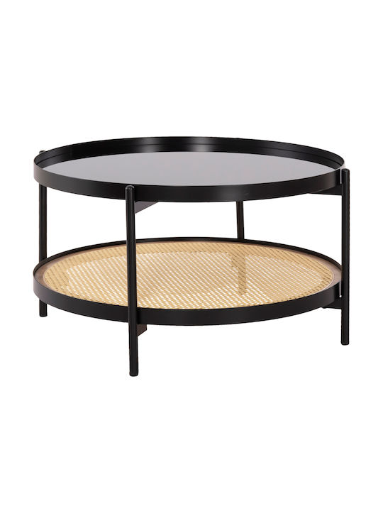 Round Central Coffee Table Seitz Glass Natural M80xL80xH45cm