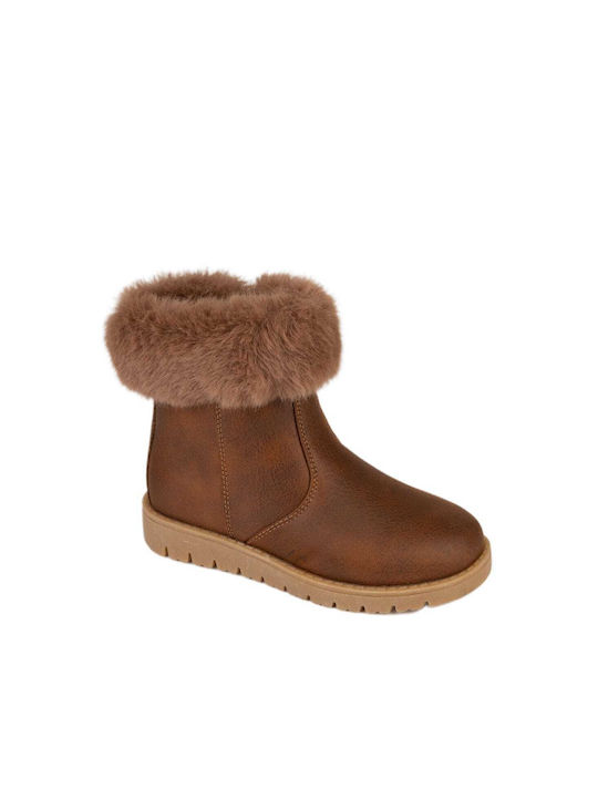 Conguitos Kids PU Leather Boots Tabac Brown