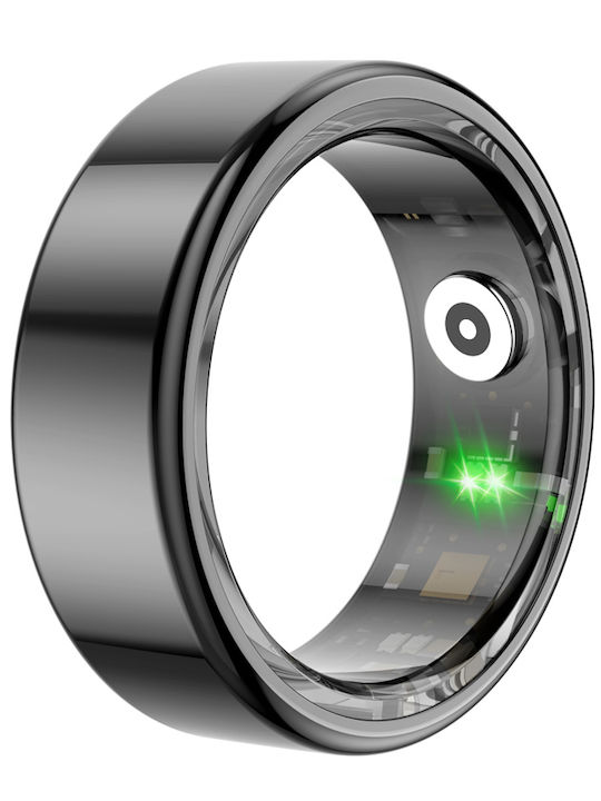 Maxlife MXSR-100 Smart Ring 18.3mm Αδιάβροχο με Παλμογράφο Μαύρο