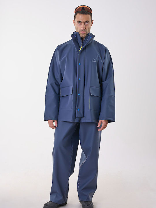 Anorak Waterproof Suit Street Long Blue