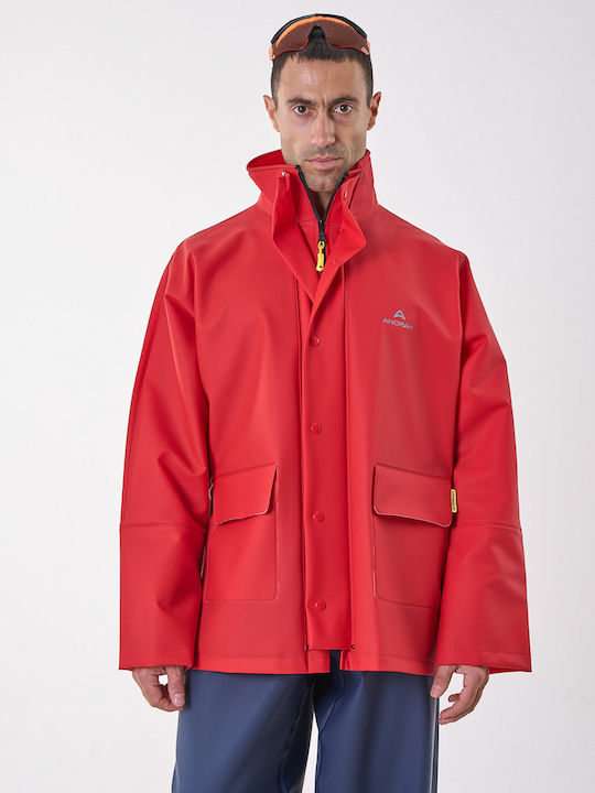 Anorak Wasserdichte Motorradjacke Lang Rot