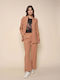 Bai Leia Damen Stoff Hose mit Gummizug Chipmunk