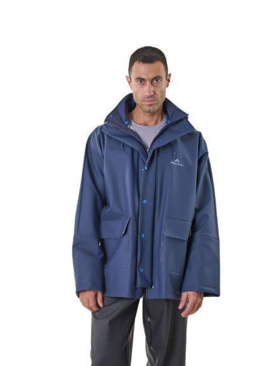 Anorak Avenue Long Men's Waterproof Riding Jacket Blue