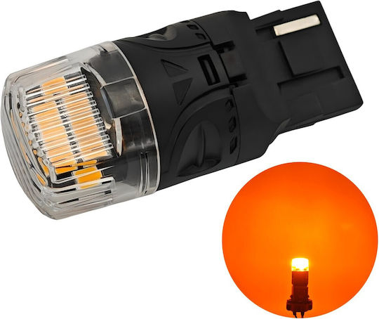 Bec LED W21w 7440 12v 1800lm Canbus Portocaliu
