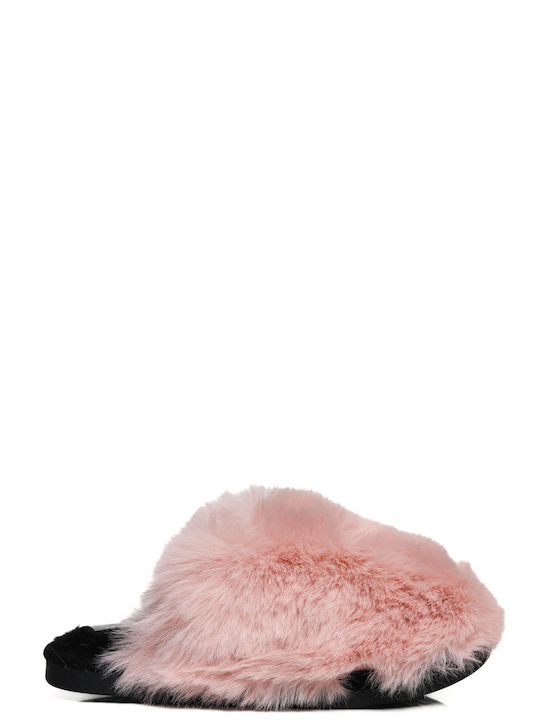 Pink Fluffy Home Slippers Fur