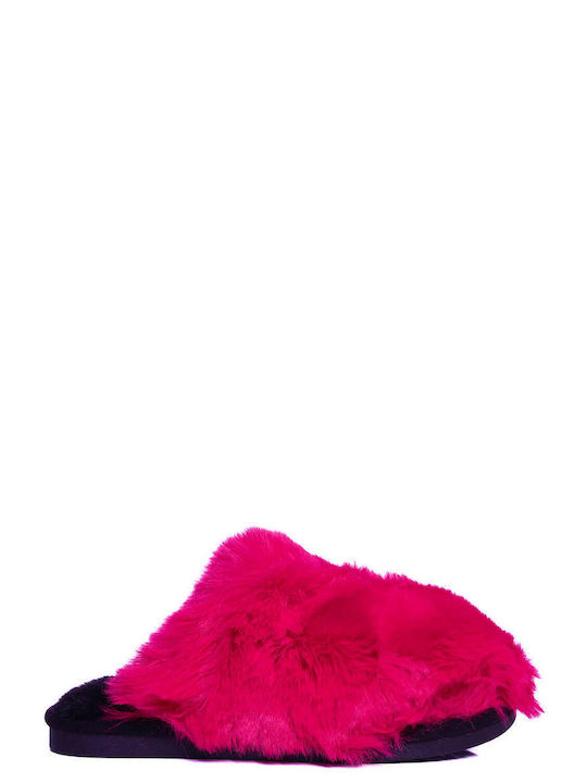 Fuchsia Fluffy Home Slippers Fur