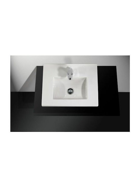 Sanindusa Aufgesetztes Waschbecken Porzellan 50x40cm White