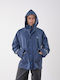 Anorak Wasserdichte Jacke Kapuze Reflektierend Avenuer Lang Blau