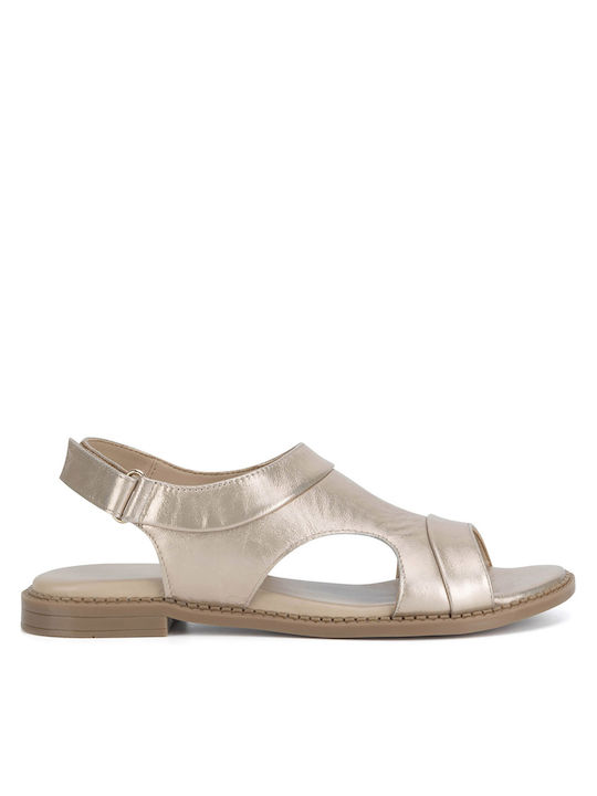 Flache Sandalen für Damen in Gold Farbe